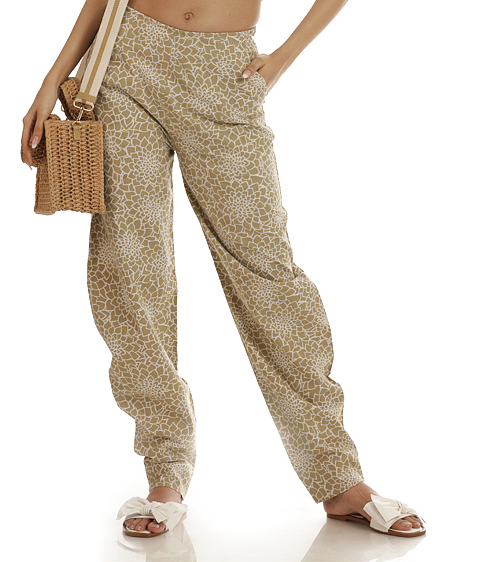 Hana Beige Cotton Balloon Pant