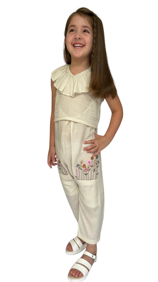 Mika Soft Cotton Beige Jump Suite